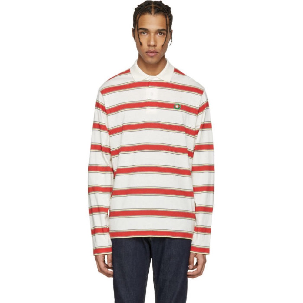 Stella McCartney Red Striped Polo Shirt Medium